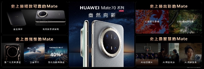 HUAWEI Mate 70系列重磅亮相，售價(jià)5499元起